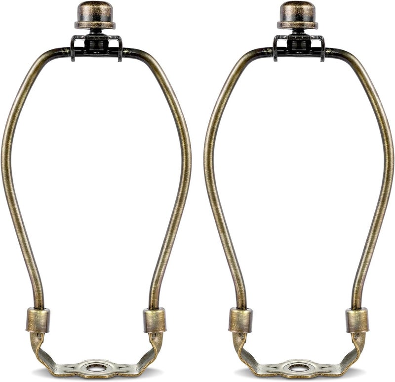 GooChan Lamp Shade Harp, Antique Brass Lamp Harp Frame Lampshade Bracket, Detachable Shade Holder for Floor or Table Light (Bronze, 6-Inch) - Image 1
